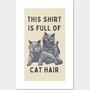 Cat hair Posters and Art